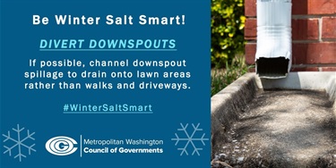 Be Winter Salt Smart: Divert downspouts away from your driveway or sidewalk so ice doesn't form