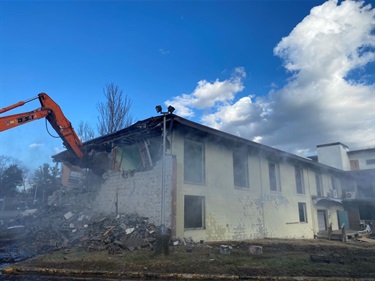 Demolition beginning on the former VHC urgent care facility - January 2023