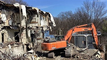 Demolition of the former urgent care building - March 2023