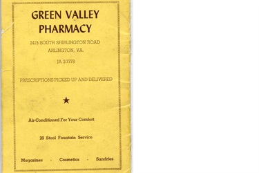 Green Valley Pharmacy ad 1958