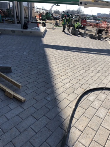 Front entrance paver installation.