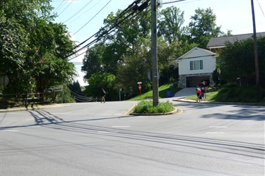 Students crossing Military Road, south of Military Road and Nelly Custis Drive.