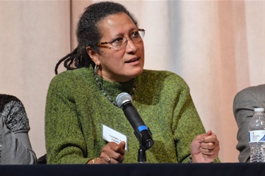 Panelist Carmela Hamm. Photo by Blake Tippens