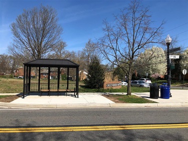 March 2021 - New benches and shelter installed at 7th Road South and South Greenbrier Street bus stops