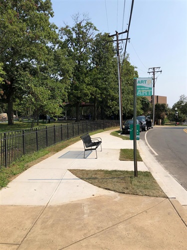 August 2021 - New benches and bus bulb installed along 7th Road South at Tyrol Hill