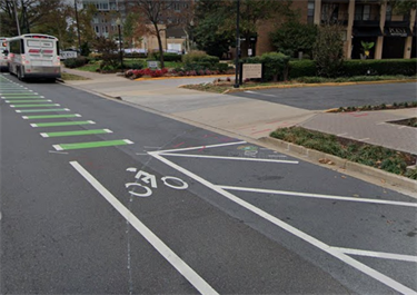 S Eads St unprotected portion bike lane