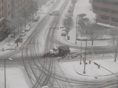 truck clearing roadway