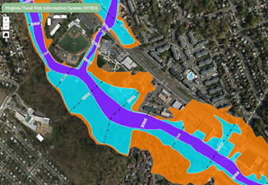 Map of flooding in Arlington