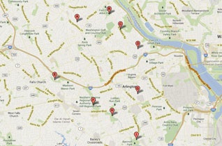 Map of macroinvertebrate monitoring sites.