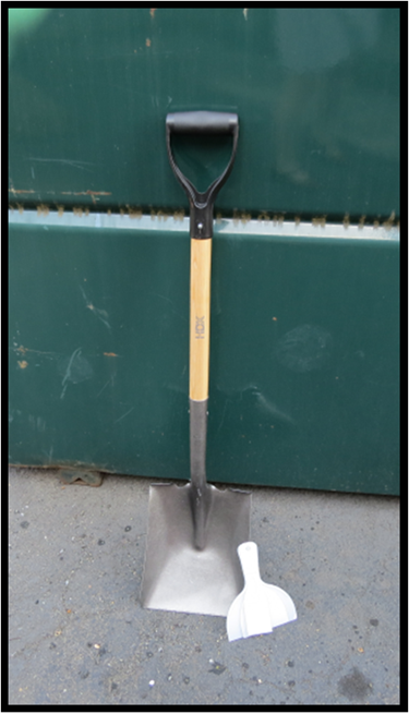 Shovel and hand-held scrapers