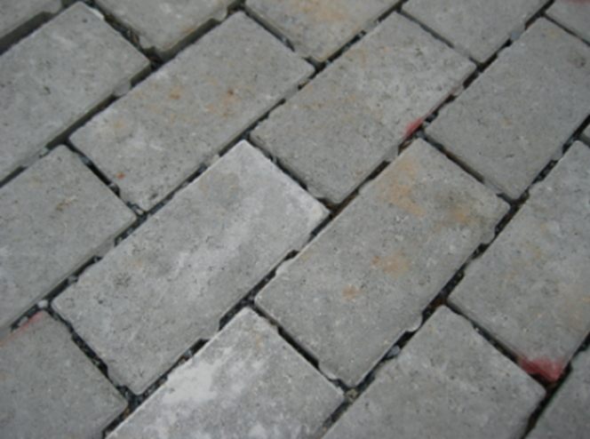 Close-up photo of permeable pavers.