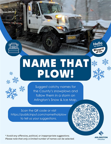 Snow plow naming contest flyer