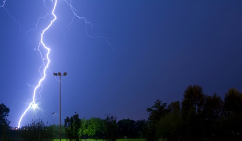 storm over sports field