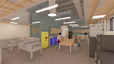 Printmaking studio rendering