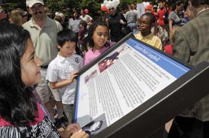 Students at Reaing Elizabeth Marker