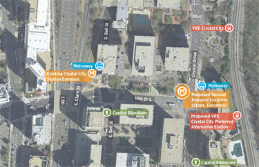 Map of planned east entrance location