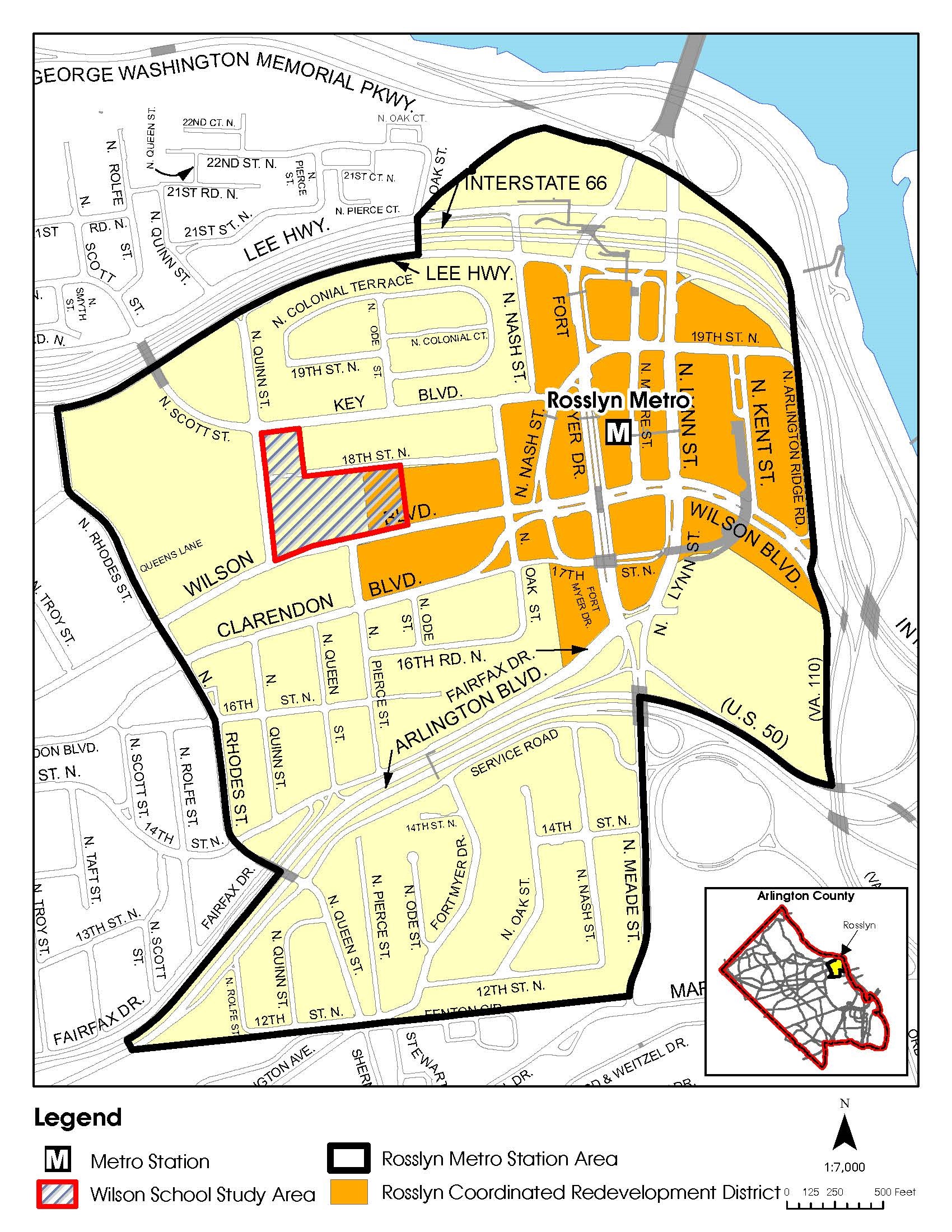 MAP: Rosslyn Metro Station Area and Study Area