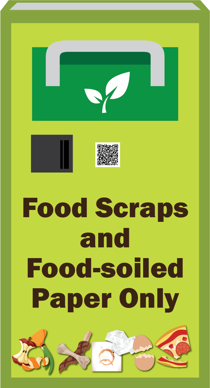 a green On-Street Food Scraps Collection Bin