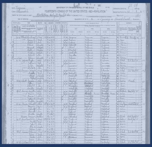 Handwritten census list