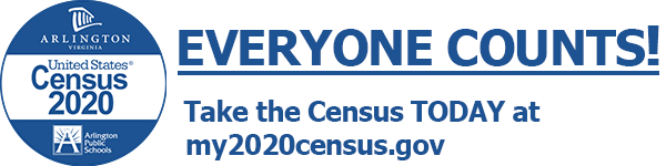 email footer with logo and text stating 'Everyone Counts! Take the Census TODAY at my2020census.gov'