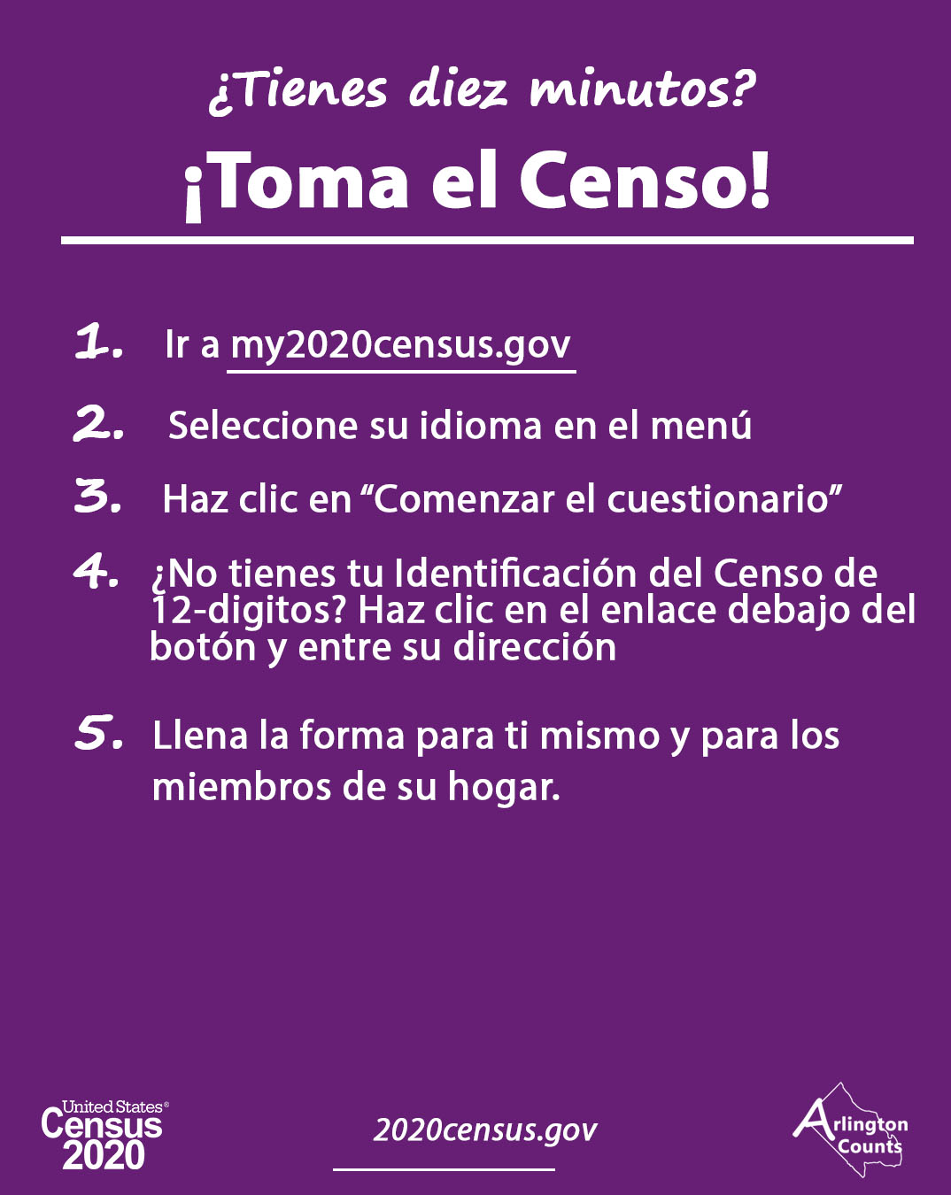 Tienes diez minutos? Toma el Censo!