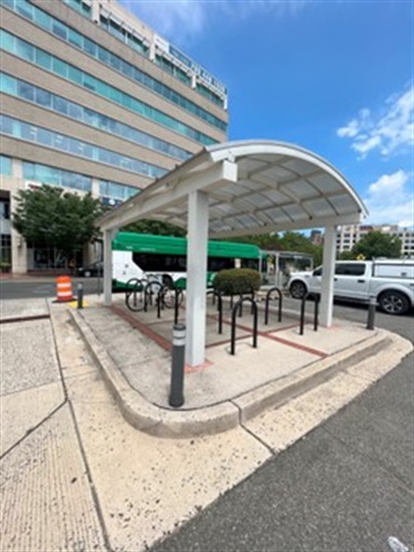 Existing bicycle storage area for Shirlington Bus Station