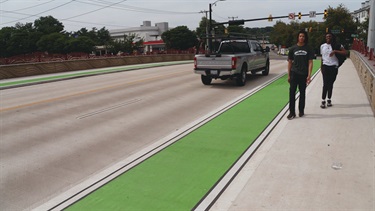 Completed sidewalk and bike lane